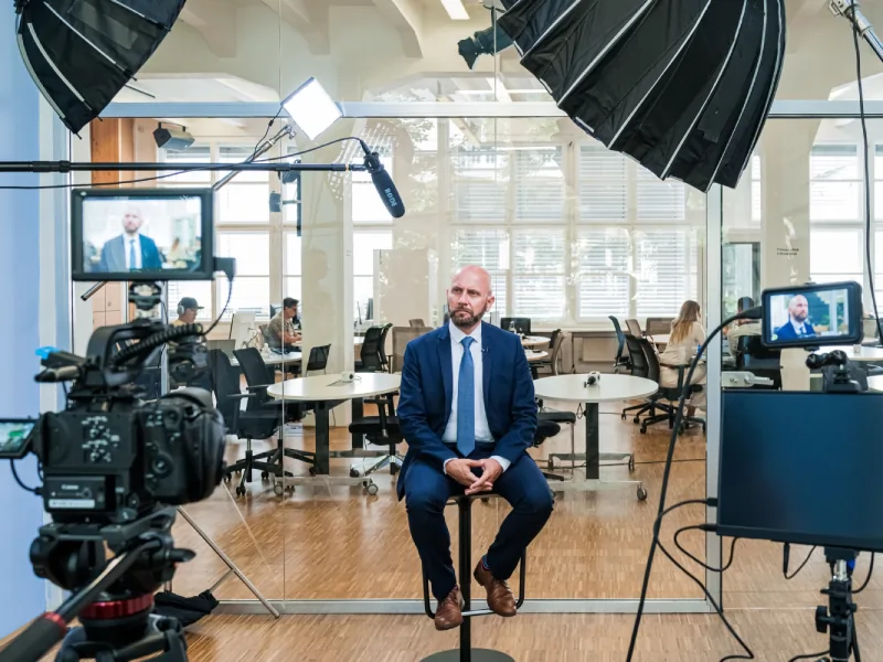 Studio filming — professional video production